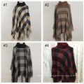 New style 2017 winter ladies fall computer crochet knitted plaid women winter poncho